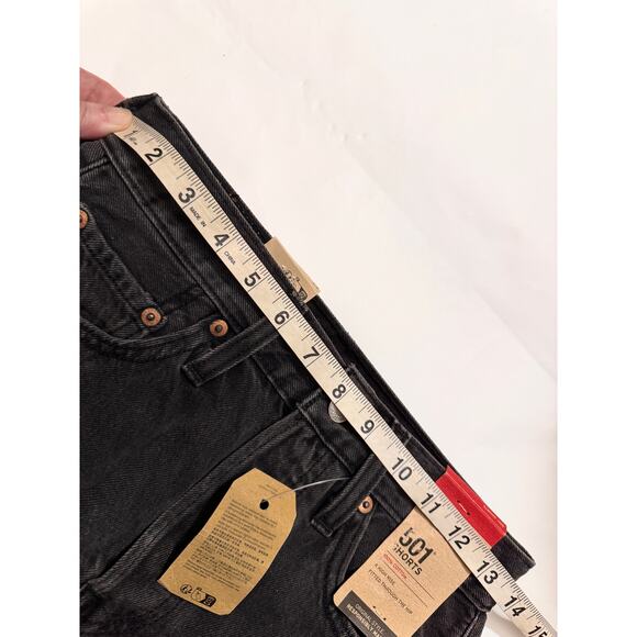 NEW Levi's Jean Shorts High Waisted 501 black denim cut off 24 NWT! - Picture 7 of 10